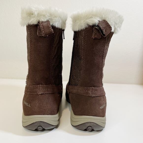 NWT Merrell Womens Suede Ryeland Tall Polar Waterproof Boot Espresso Brown Sz 6 - Picture 5 of 9